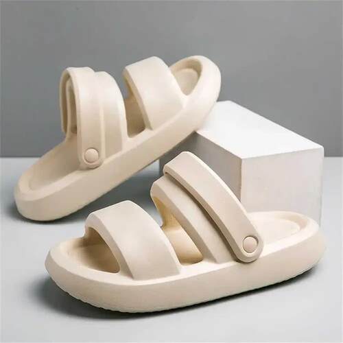 Low Floor Childrens Slippers Boy Child Sandal All White Sho
