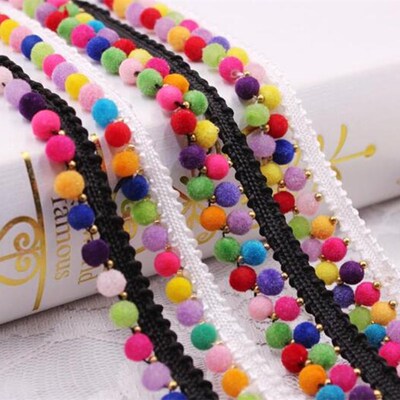 1Yards/Lot Silk Tassel Fringe Trim Tassel Lace Ribbon Pompom