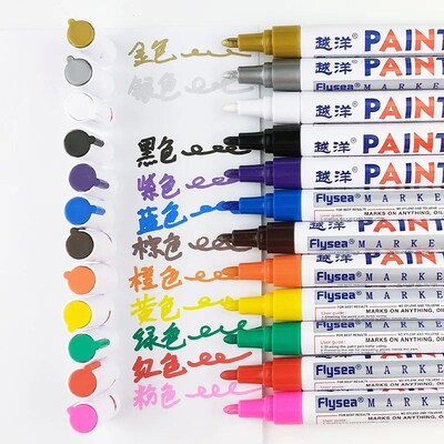 12 Color White Waterproof Rubber Permanent Paint Marker Pen