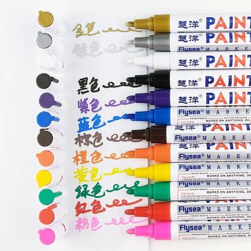 12 Color White Waterproof Rubber Permanent Paint Marker Pen
