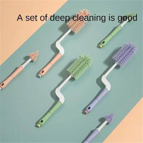 3PCS Newborn Baby Bottle Cleaner Brush Silicone 360 Degree