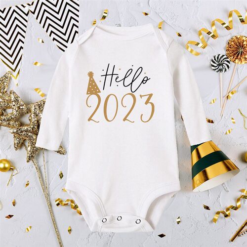 It Is My 1st New Year Baby Boy Girl Long Sleeve Romper Fashi