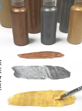 500 ml bottle of metallic acrylic paint gold silver bronze