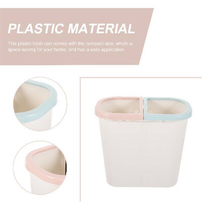 Metal Net Dual Trashcan Dust Bin Household Home Wastebasket