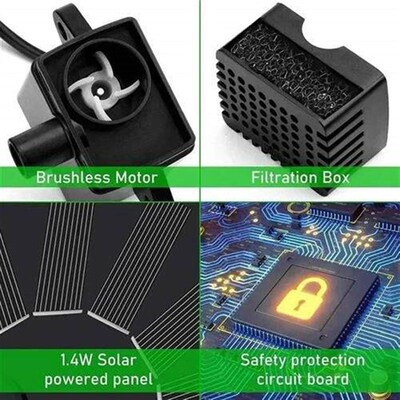 Solar Rotating Fountain Color 7 LED Light Solar Fountain 3W