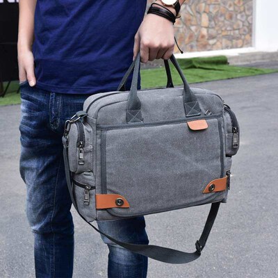 Multi-compartment Canvas Mens Bag Fashion Mens Shoulder Ba