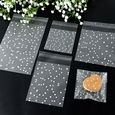100pcs Plastic Transparent Packing Cellophane Bags Polka Dot