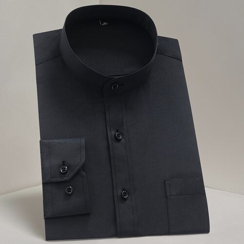 Mandarin Bussiness Formal Shirts for Men Chinease Stand Coll