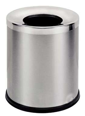 GPX-177A无盖12L不锈钢黑色家用房间桶垃圾桶圆形斜口酒店客房桶