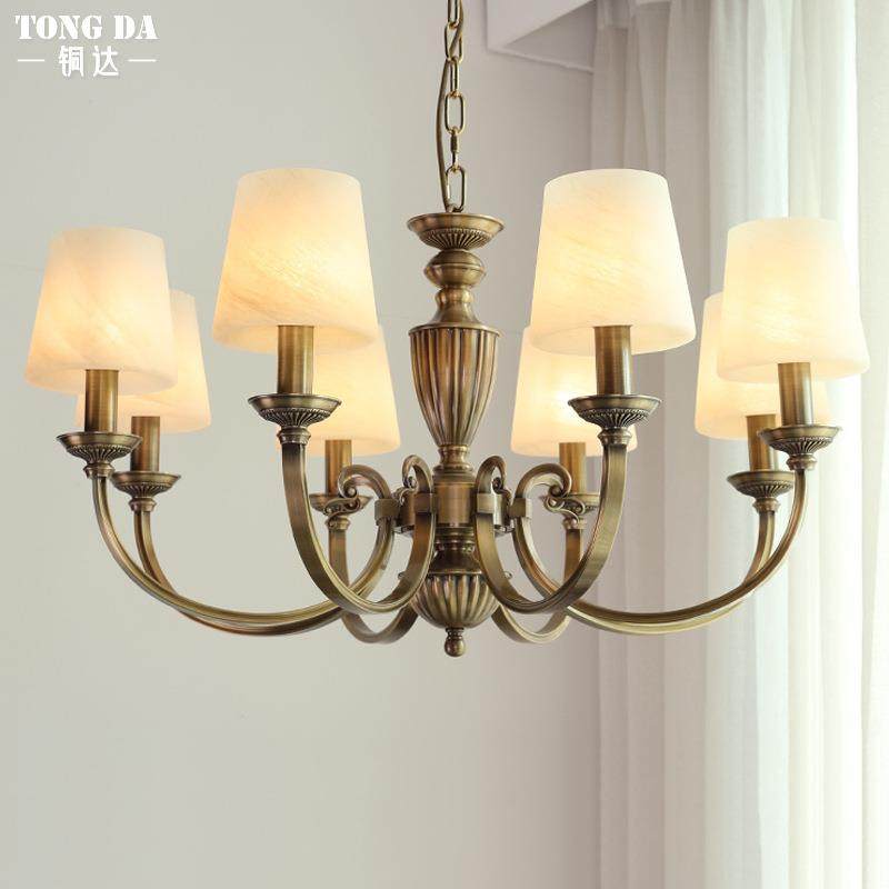美式别墅复古客厅吊灯沙发搭配古铜简约大气欧式卧室灯餐厅吊灯具,家装灯饰光源,智能吊灯,淘宝优惠券,粉丝福利购,淘宝优惠卷