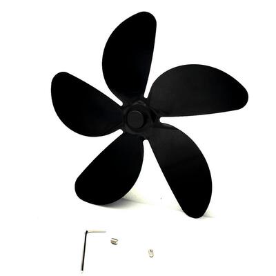 2021Fireplace fan 新款壁炉风扇配件铝合金扇叶黑色五叶5叶叶片