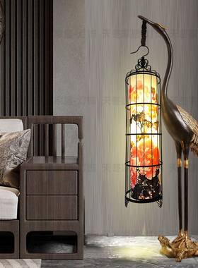 新中式落17264仿地灯仙鹤荷花灯笼灯结婚酒店茶室厅古装饰客立式