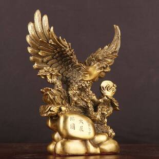 杨铜铜记大展宏0117图铜老鹰铜雄鹰展翅拼铜老鹰摆件搏鹰