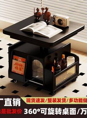 升降茶几叠移动车实木茶台茶桌小户客厅多功能沙折81516发餐桌两