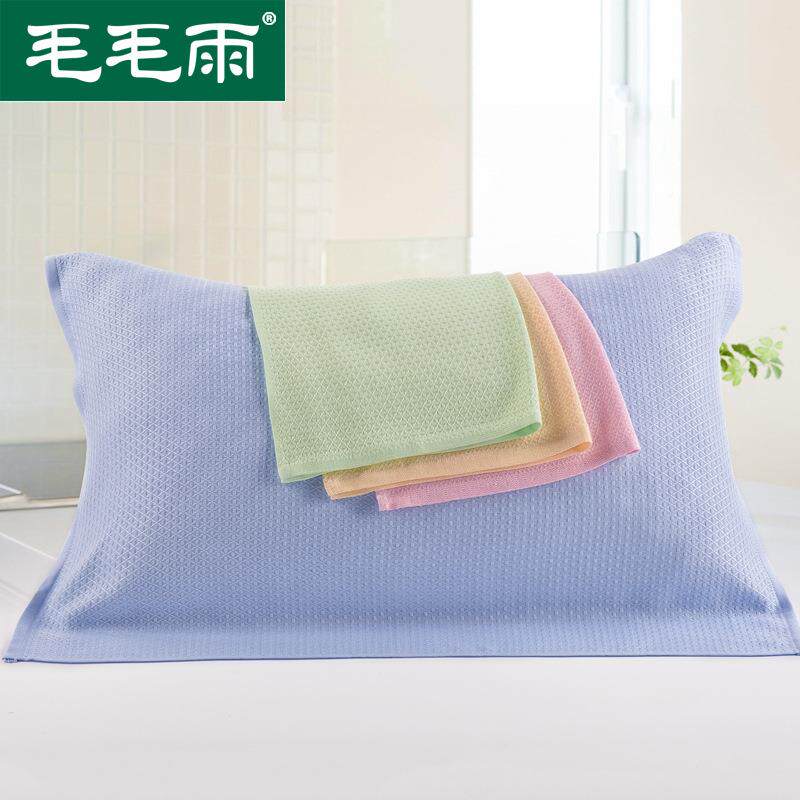 竹纤维冰丝枕巾夏装季凉爽头毛巾一对情侣枕头巾F5M5686T薄款枕夏