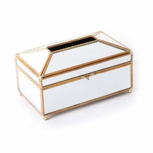Luxury European Style Practical Mirror Glass Tissue Box