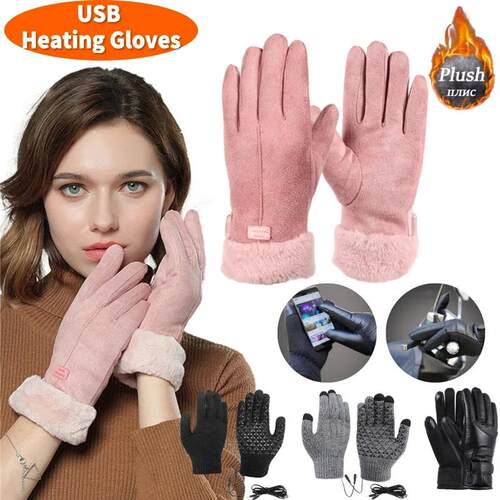 Electric Heated Gloves Mitten USB Heated Gloves Touch Screen