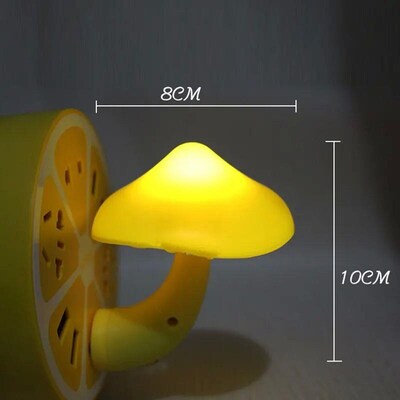 LED Night Light Mushroom Wall Lamp EU Plug Light Control Ind