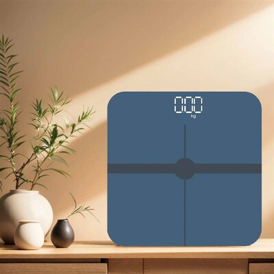 Blue digital Bathroom Scale for Body Weight, Smart Scale wit