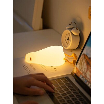 Lying Flat Duck Night Light Silicone Dimmable Nightlight Rec