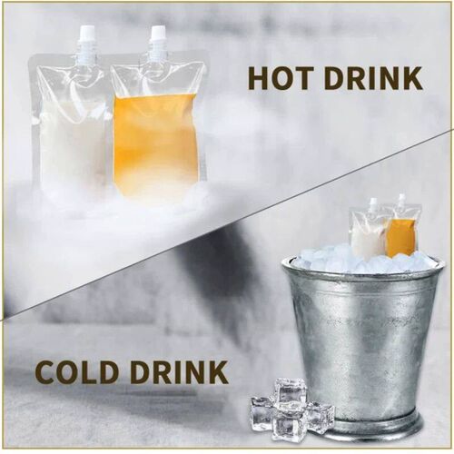 100ml-500ml Travel Drink Spout Pouches Transparent Plastic B