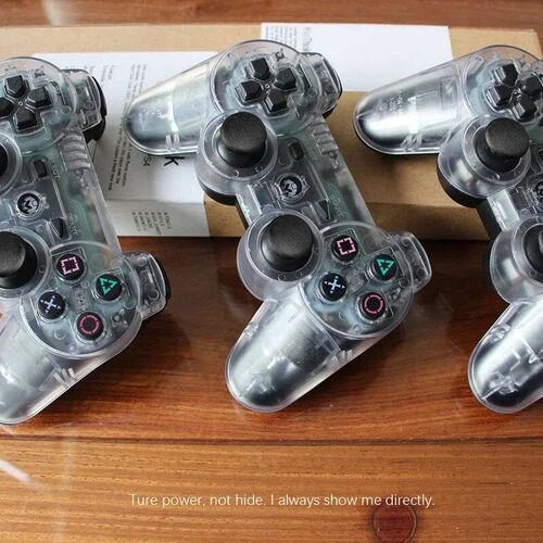 Video-Game Wireless Dual Shock Gamepad Transparent Hand Cont