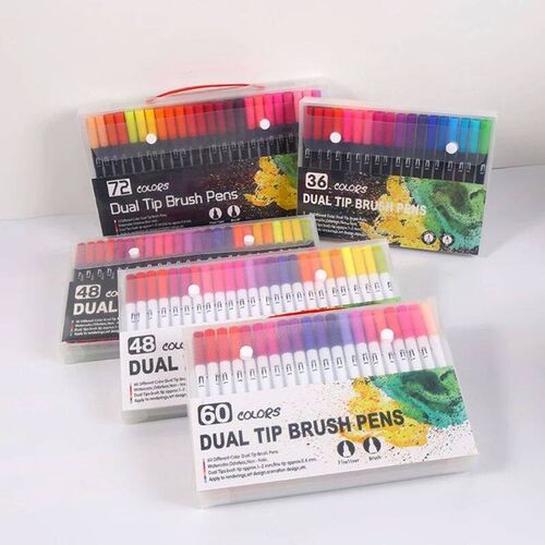 36/48/60/72/100 Colors Double Ends Brush Pen Set Watercolor
