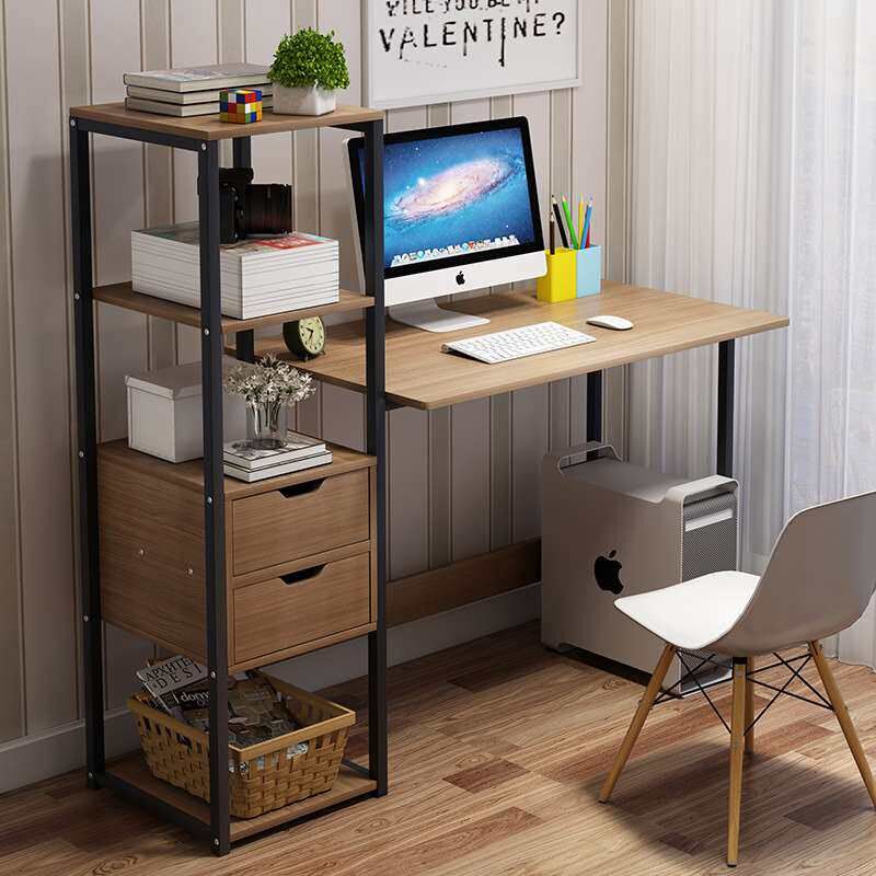 Computer Desk Simple Desktop Office Desk Home Desk Bookshelf
