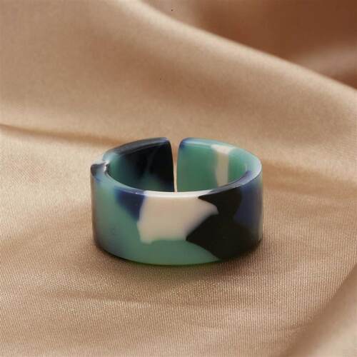 Acetate plate combination ring fashion color halo dyed open
