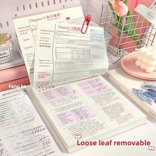 Flip Notepad Grid Notebooks B5 Diary Leaf Notebook Sketch Bo