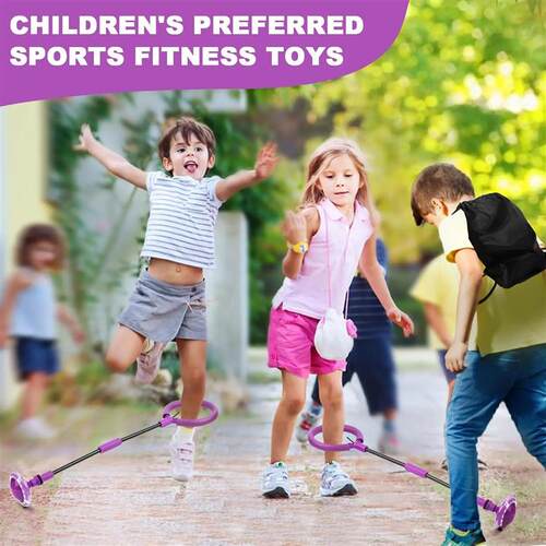 Portable Foldable Colorful Flash Wheel Swing Skip Ball, Kids