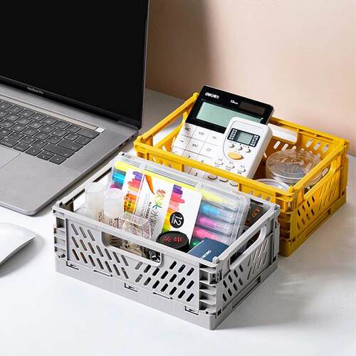 Mr. Paper, Mini Folding Plastic Storage Box, Office Desktop
