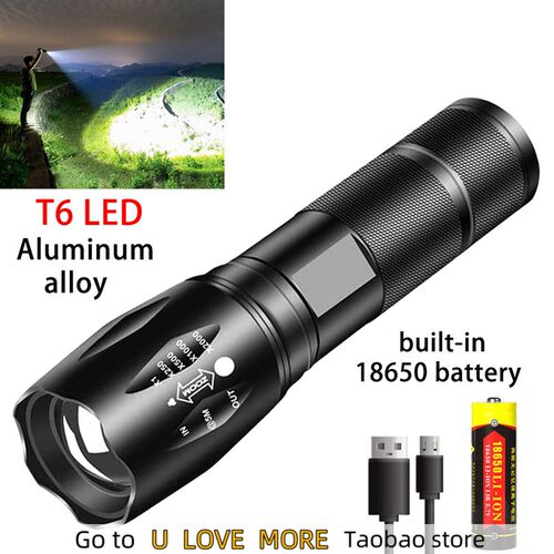 Powerful T6 LED Flashlight Super Bright Aluminum Alloy Porta