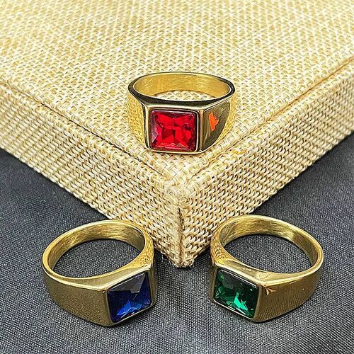 Mens High Quality Vintage Stainless Steel Gemstone Styles 1