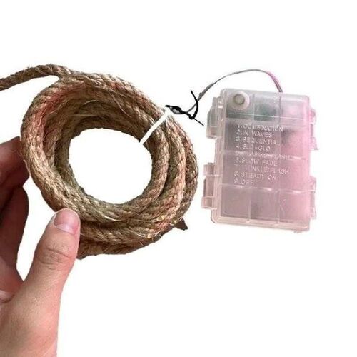 New 5/10m Solar Hemp Rope Fairy Lights Garden Waterproof