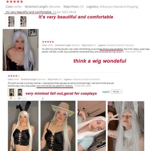 Is a wig Long Straight White Cosplay Wigs Synthetic Wigs fo