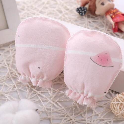 5 pairs/lot Newborn Baby Mittens Cotton Cartoon Soft Boys Gi