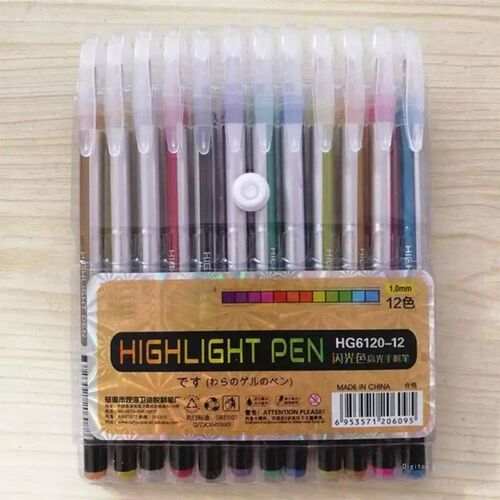 M17F 12 Colors Gel Pen Set Glitter Highlighter Pastel Pens f