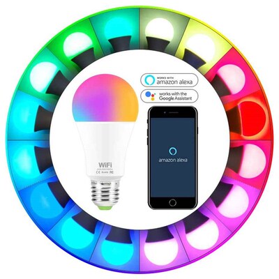 9 rgb mart light bulb ork ith alexa google home e27 b22