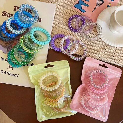 6Pcs/set Candy Color Elastic Hair Bands Korean Accessories f