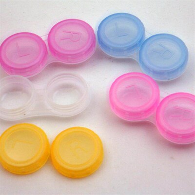 5/10 pcs lot Colored Contact Lenses Case L+R Contact Lens Ca