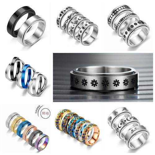 Anxiety Ring Figet Spinner Rings For Women & Men Stainless S