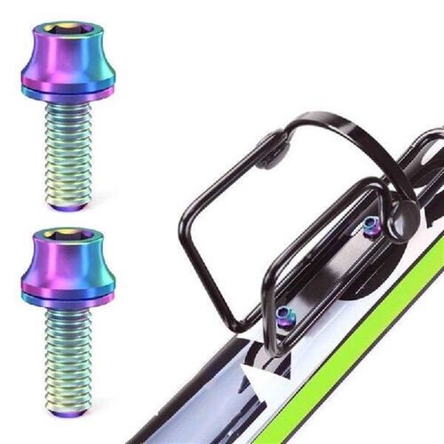 N0HA 2Pcs M5x12mm Water Bottle Cage Screw Bolts Titaniums