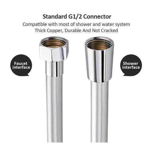 1.5/2/3M PVC Handheld Shower Head Hose Universal Flexible An