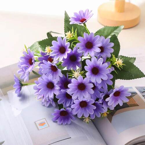 5 Fork 15Head Artificial Daisy Gerbera Flower Chamomile Flow