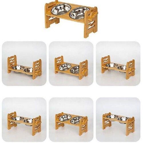 Pet Feeding Bowl With Adjustable Bracket Lifting Dog Bowl