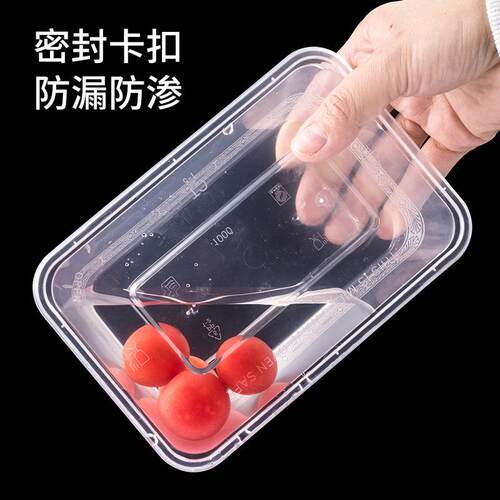 Take-away rectangle disposable lunch box with thick plastic