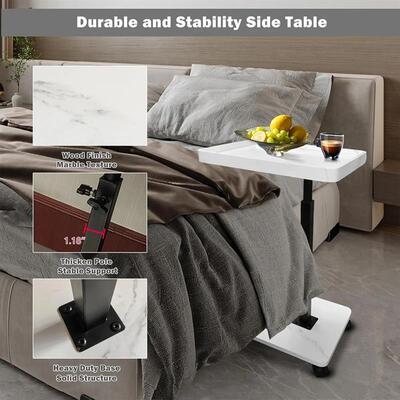 Rolling Cart Overbed Bedside Table Laptop Desk Couch Side 36