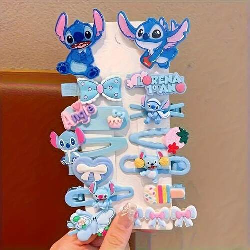 Stitch cartoon hair clips, cute acrylic headbands, side safe