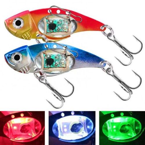 LED Metal Light 8cm Electronic Vibration Fake Bait Faux